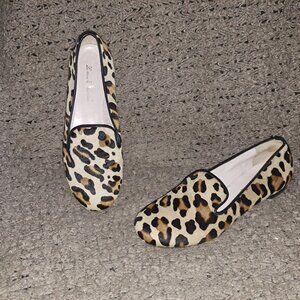 LE MIE BALLERINE-Leopard Calf Hair-Leather-Ballerina Flats-Sz 39-8.5-Excellent